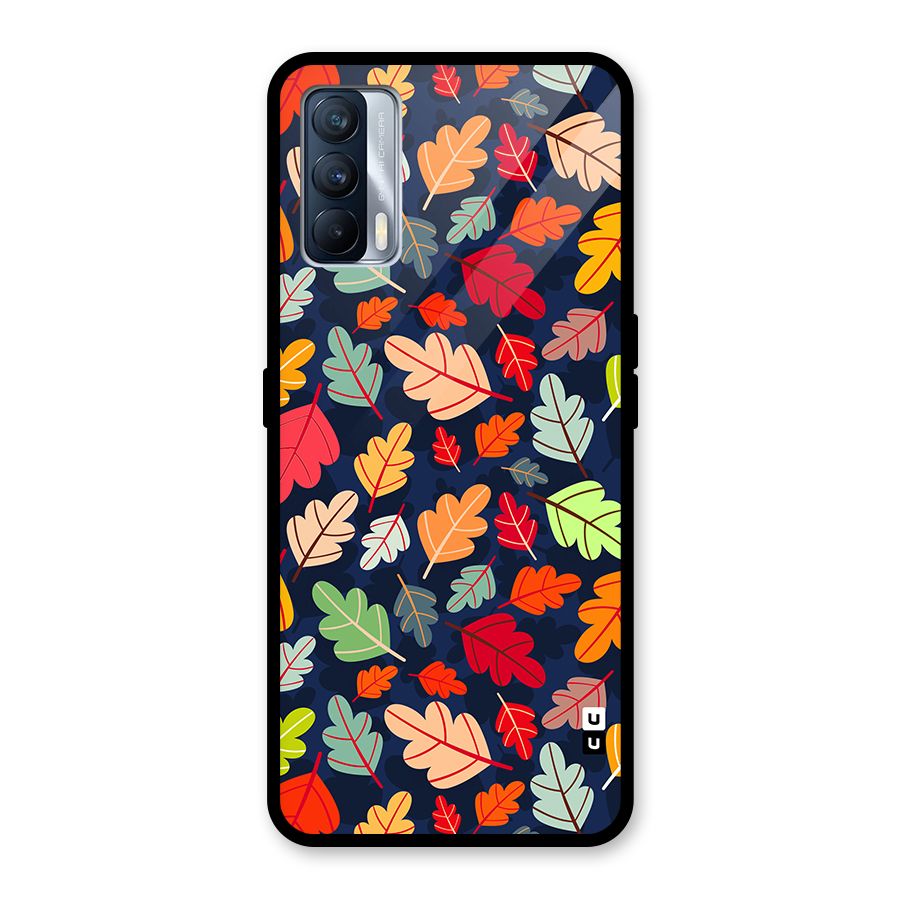 Colorful Leaves Beautiful Pattern Glass Back Case for Realme X7