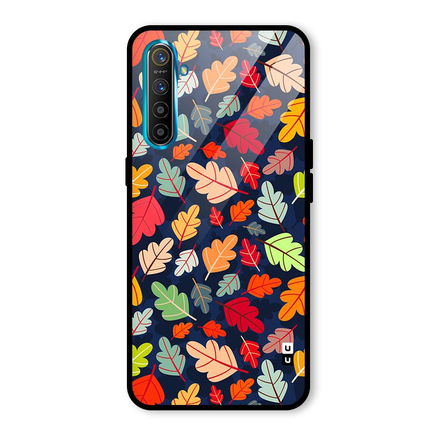 Colorful Leaves Beautiful Pattern Glass Back Case for Realme XT