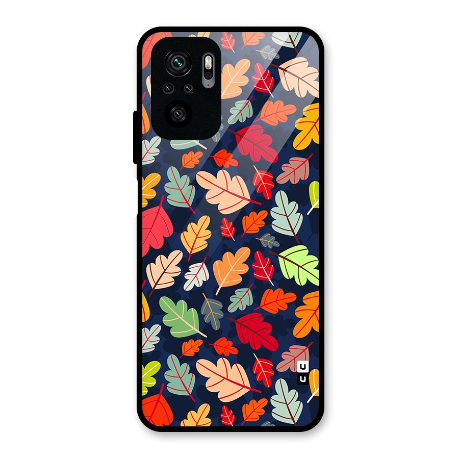 Colorful Leaves Beautiful Pattern Glass Back Case for Redmi Note 10S