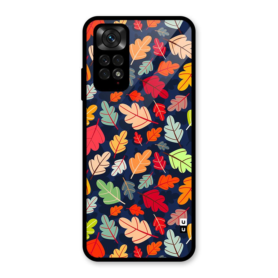 Colorful Leaves Beautiful Pattern Glass Back Case for Redmi Note 11S