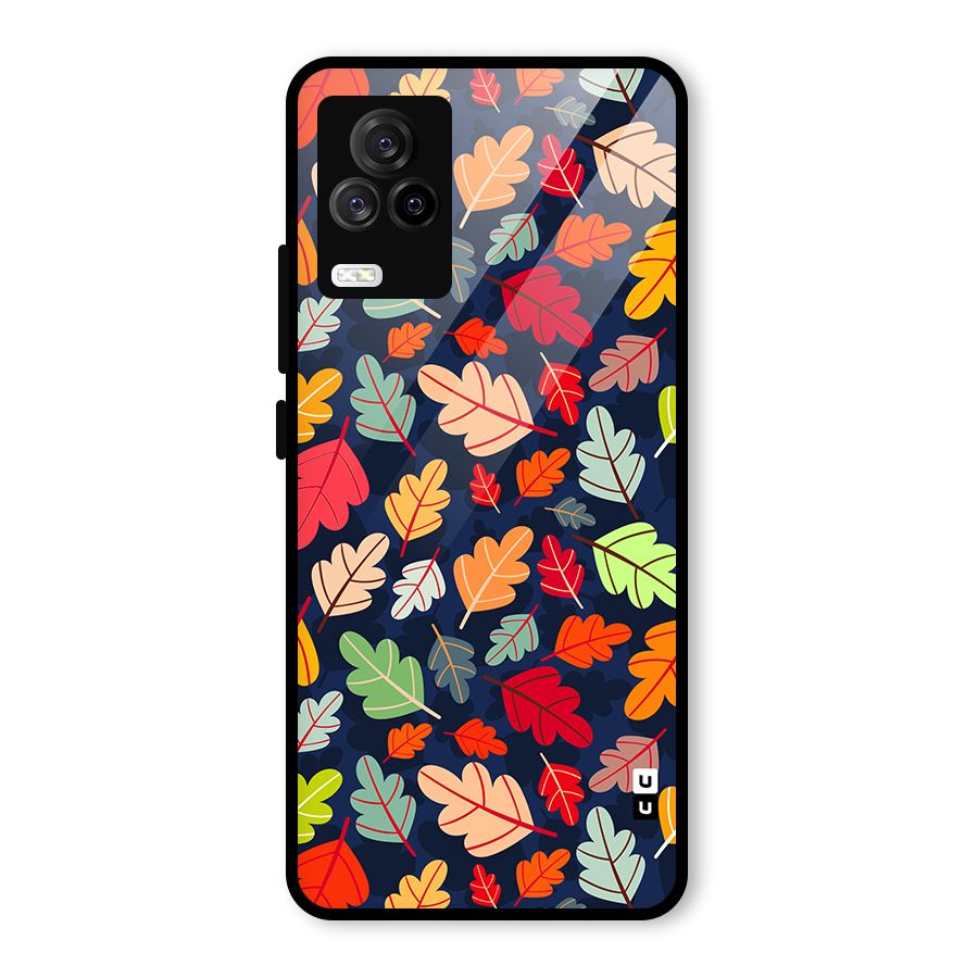 Colorful Leaves Beautiful Pattern Glass Back Case for Vivo iQOO 7 Legend 5G