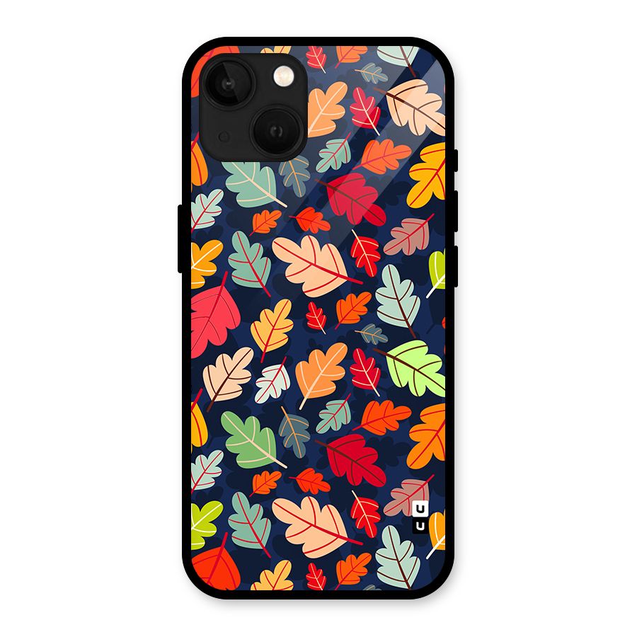 Colorful Leaves Beautiful Pattern Glass Back Case for iPhone 13