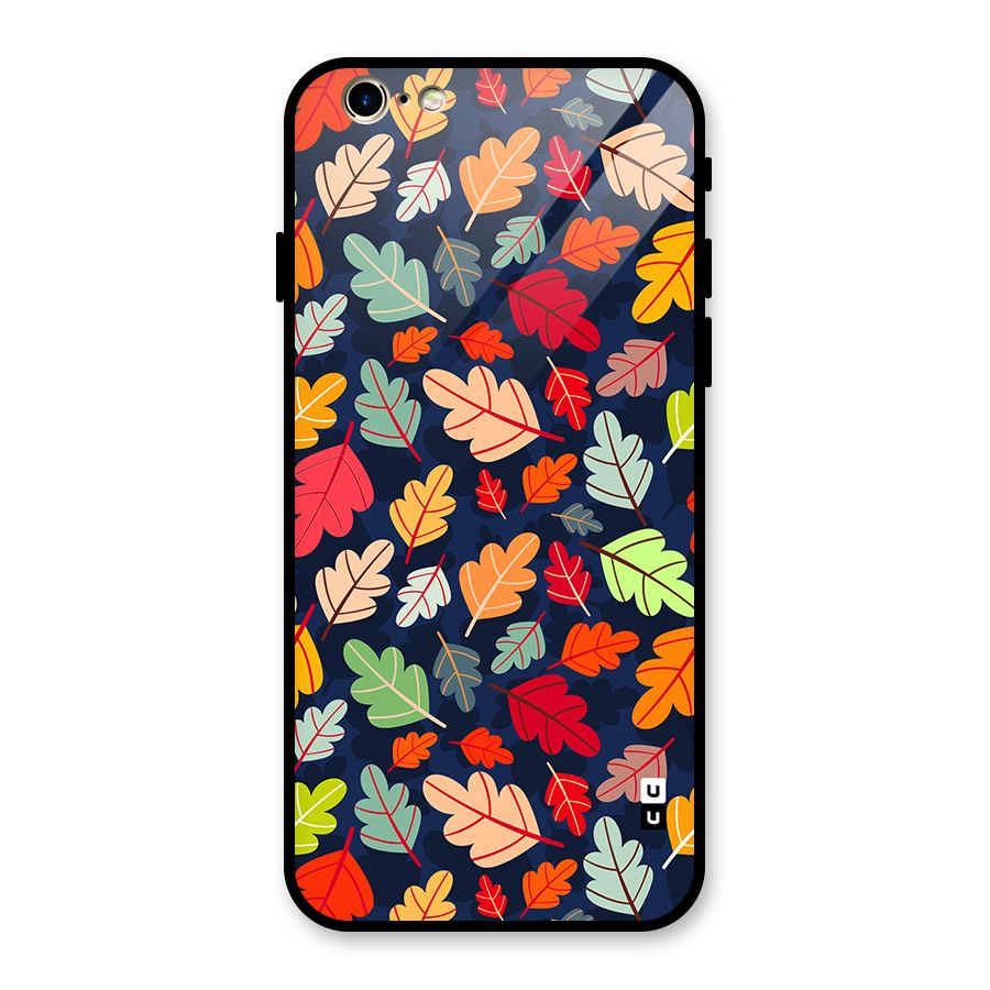 Colorful Leaves Beautiful Pattern Glass Back Case for iPhone 6 6S