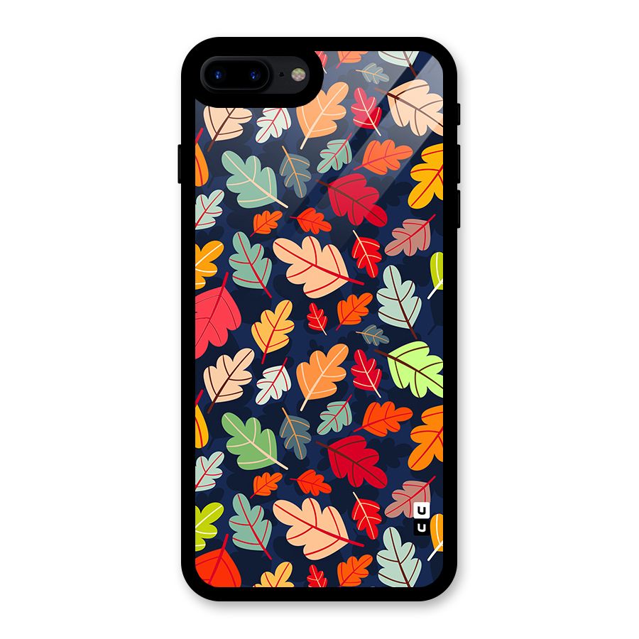 Colorful Leaves Beautiful Pattern Glass Back Case for iPhone 7 Plus