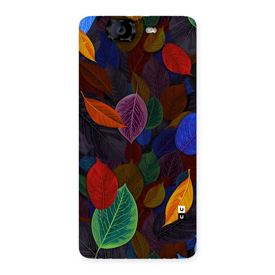 Colorful Leaves Pattern Back Case for Canvas Knight A350
