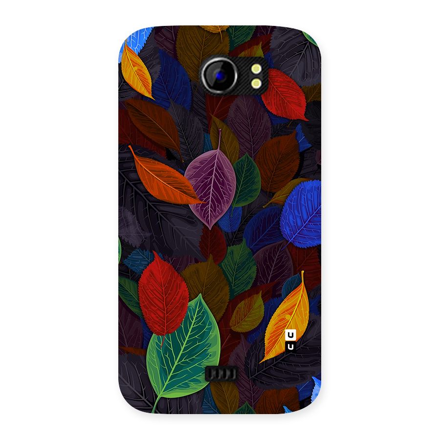 Colorful Leaves Pattern Back Case for Micromax Canvas 2 A110