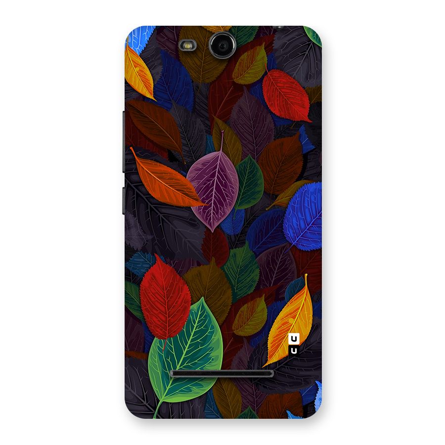 Colorful Leaves Pattern Back Case for Micromax Canvas Juice 3 Q392