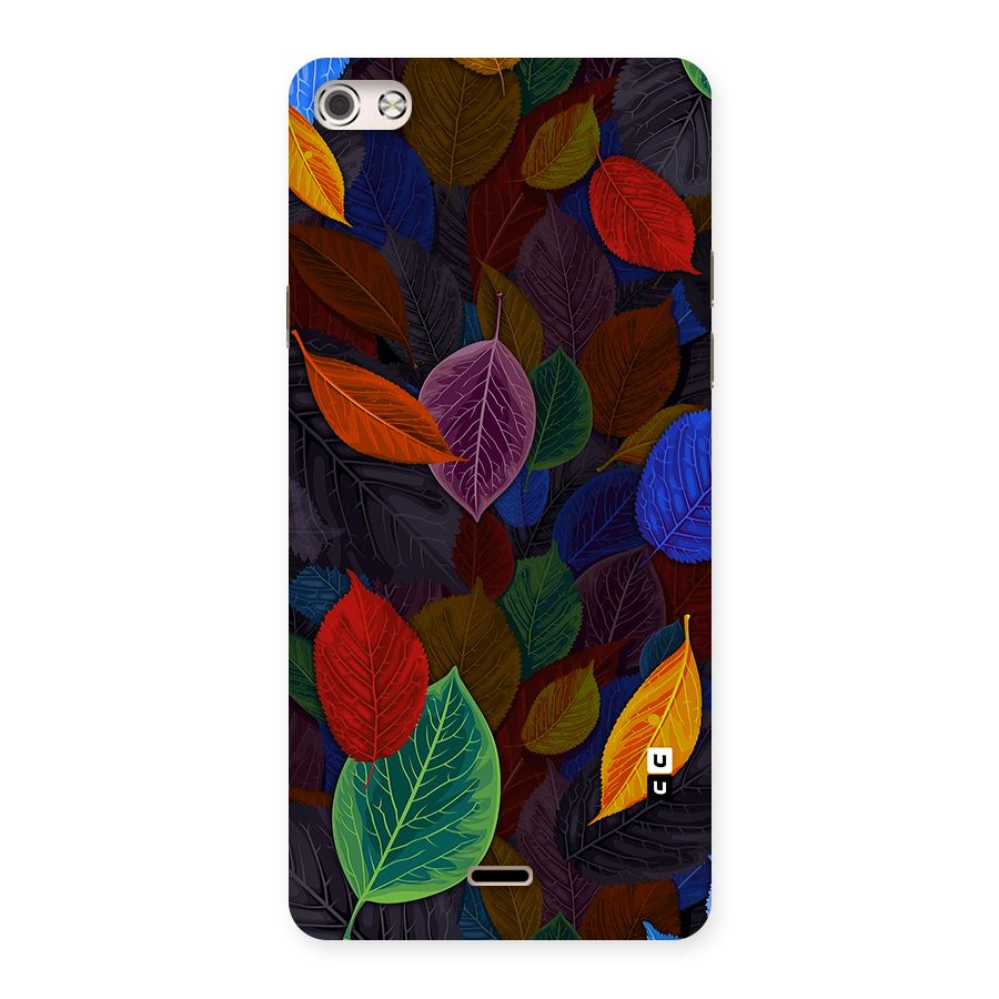 Colorful Leaves Pattern Back Case for Micromax Canvas Silver 5