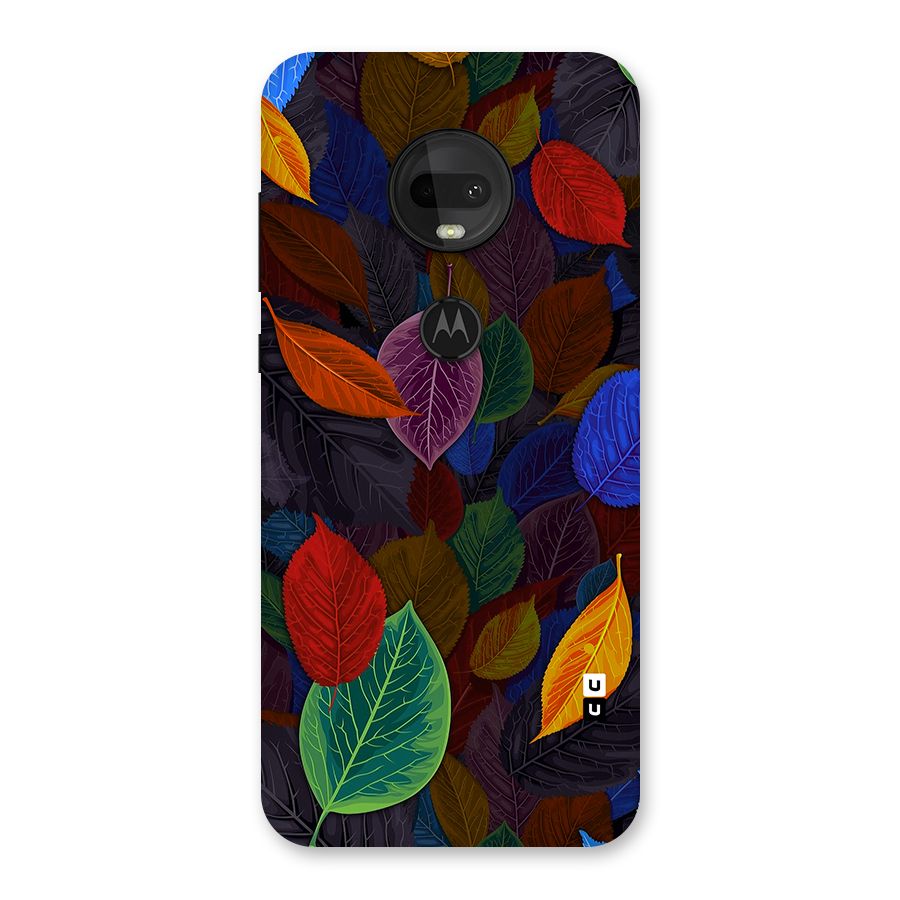 Colorful Leaves Pattern Back Case for Moto G7