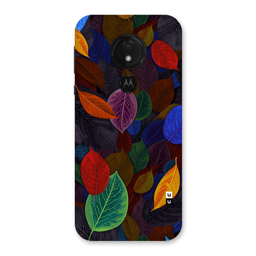 Colorful Leaves Pattern Back Case for Moto G7 Power
