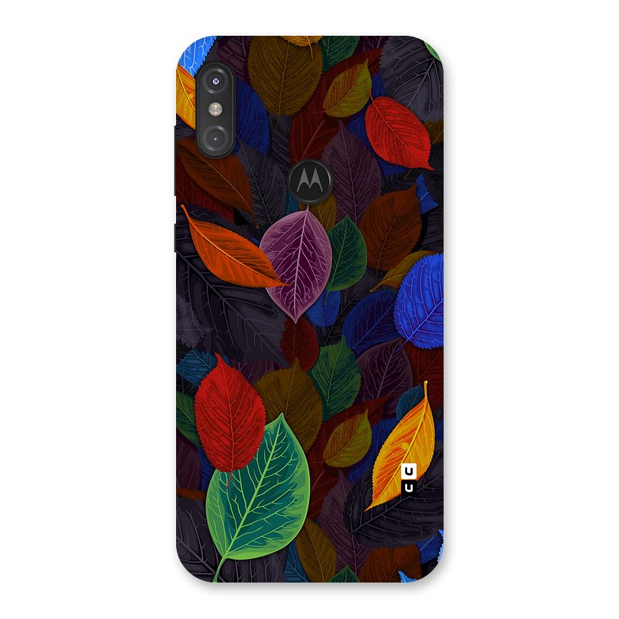 Colorful Leaves Pattern Back Case for Motorola One Power