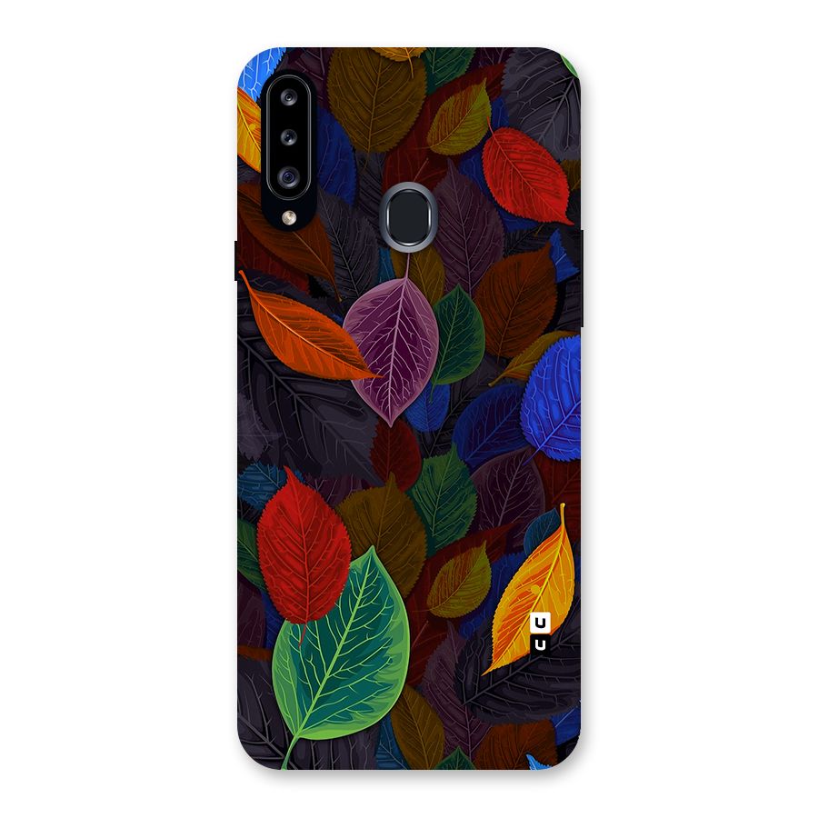Colorful Leaves Pattern Back Case for Samsung Galaxy A20s