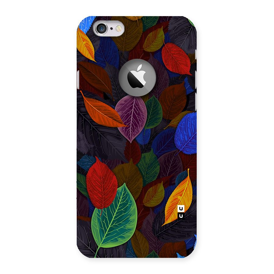 Colorful Leaves Pattern Back Case for iPhone 6 Logo Cut