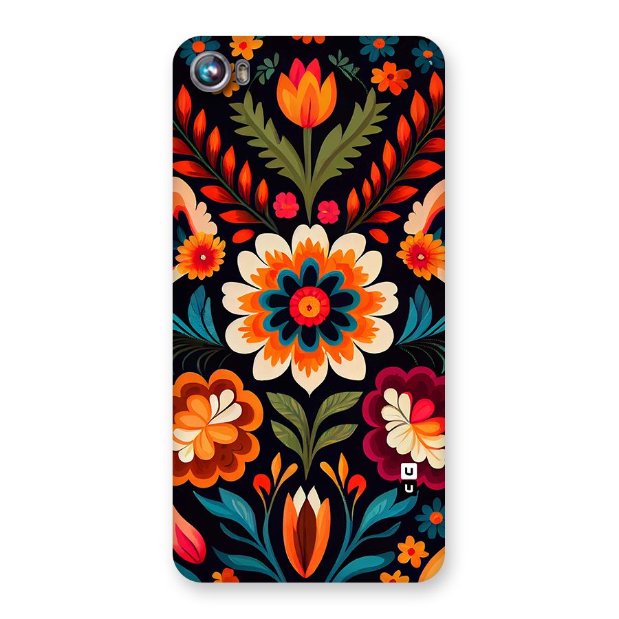 Colorful Mexican Floral Pattern Back Case for Canvas Fire 4 (A107)