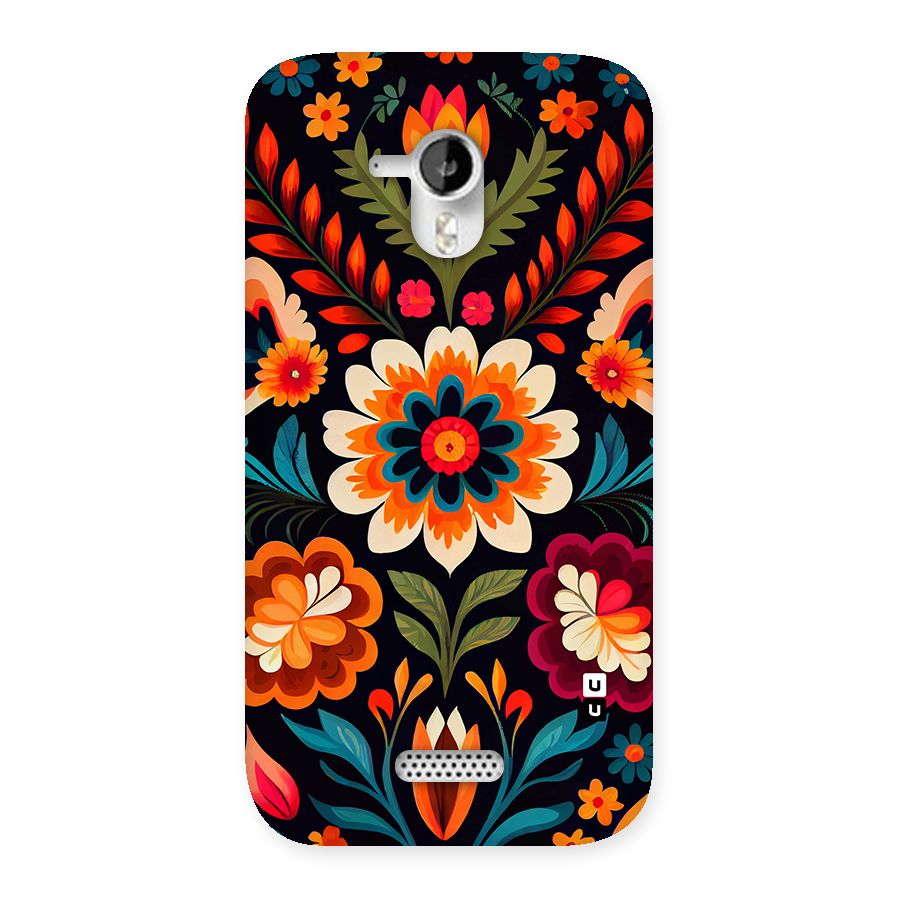 Colorful Mexican Floral Pattern Back Case for Canvas HD A116