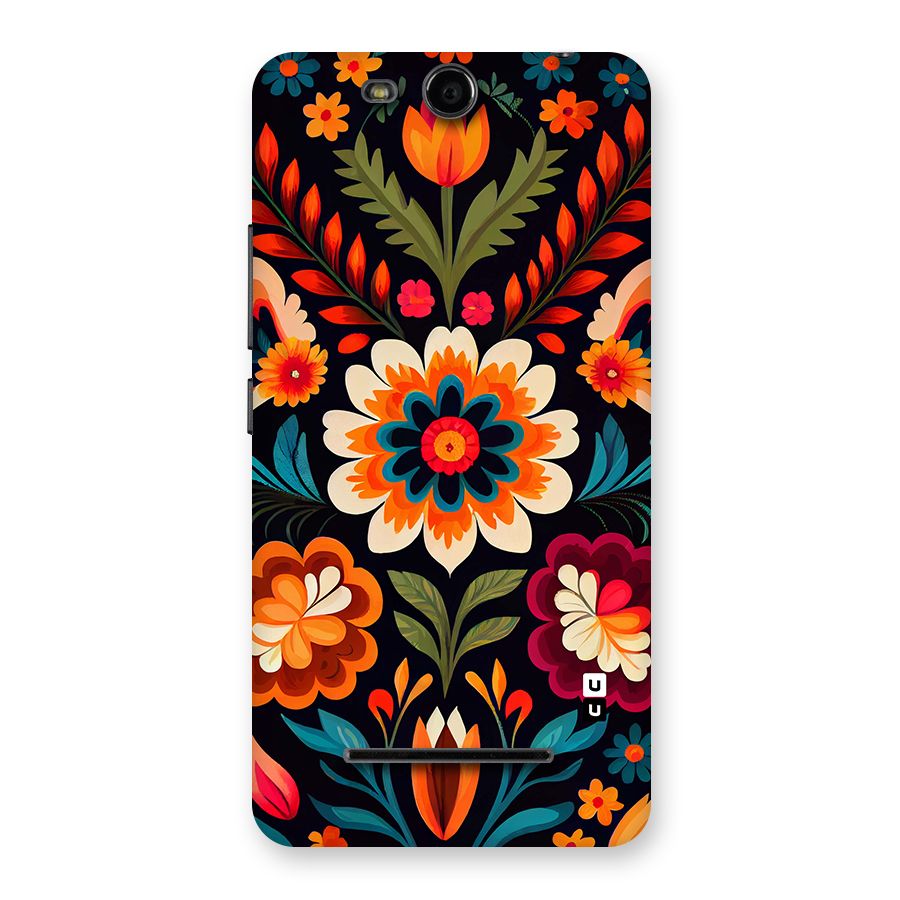 Colorful Mexican Floral Pattern Back Case for Canvas Juice 3 Q392