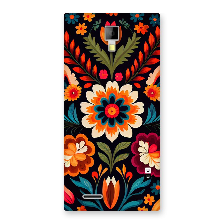 Colorful Mexican Floral Pattern Back Case for Canvas Xpress A99