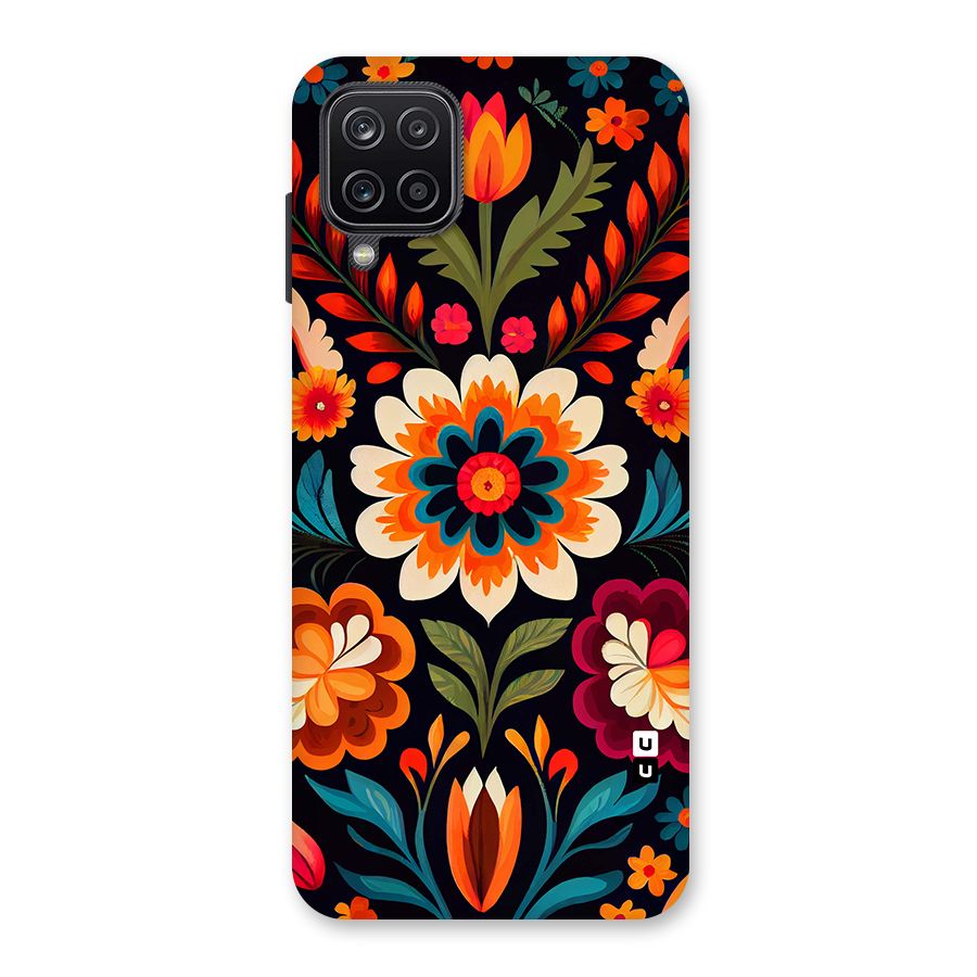 Colorful Mexican Floral Pattern Back Case for Galaxy A12