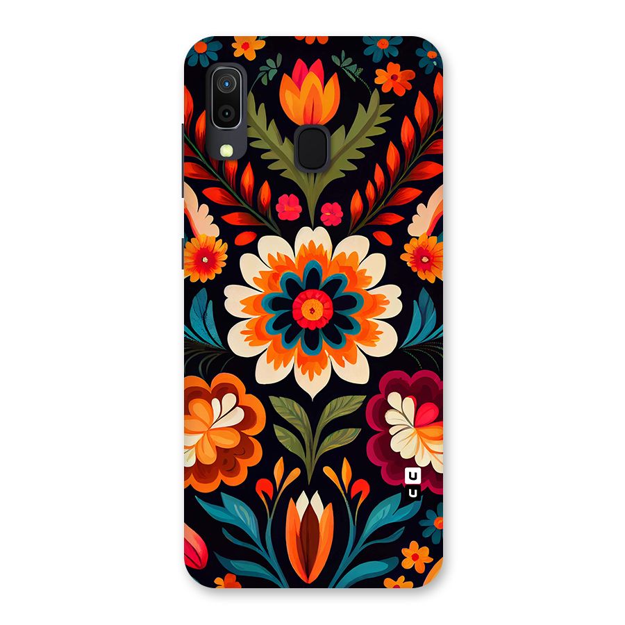 Colorful Mexican Floral Pattern Back Case for Galaxy A20