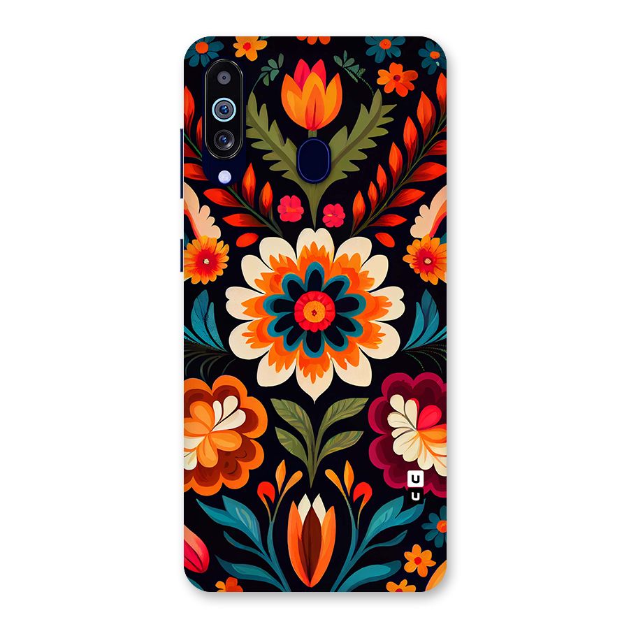 Colorful Mexican Floral Pattern Back Case for Galaxy A60