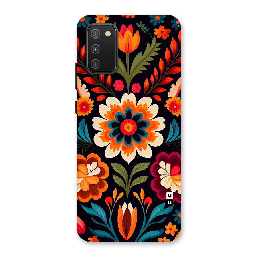 Colorful Mexican Floral Pattern Back Case for Galaxy M02s