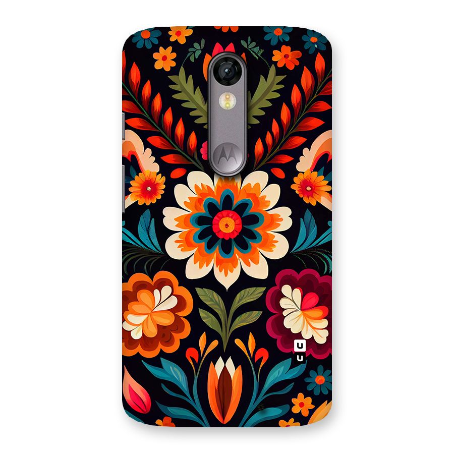 Colorful Mexican Floral Pattern Back Case for Moto X Force