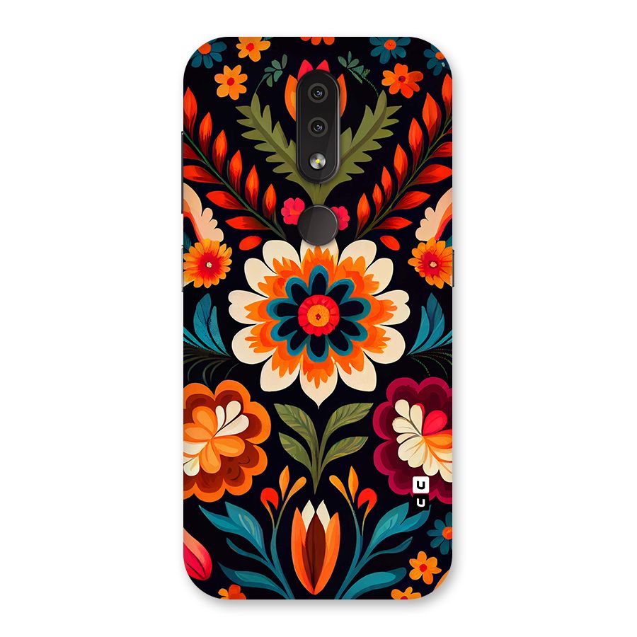 Colorful Mexican Floral Pattern Back Case for Nokia 4.2
