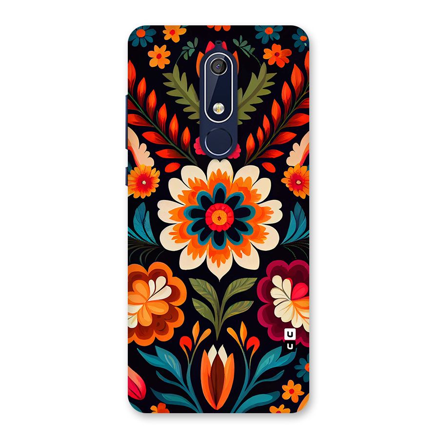 Colorful Mexican Floral Pattern Back Case for Nokia 5.1