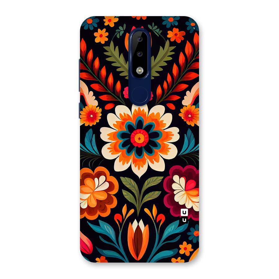 Colorful Mexican Floral Pattern Back Case for Nokia 5.1 Plus