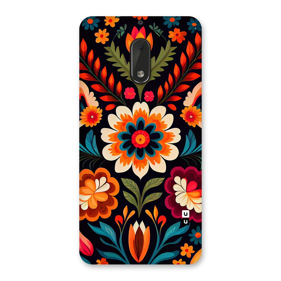 Colorful Mexican Floral Pattern Back Case for Nokia 6