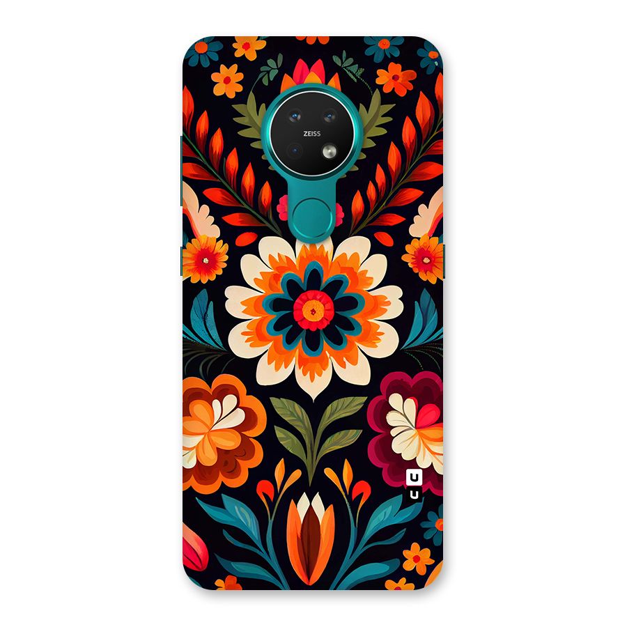 Colorful Mexican Floral Pattern Back Case for Nokia 7.2