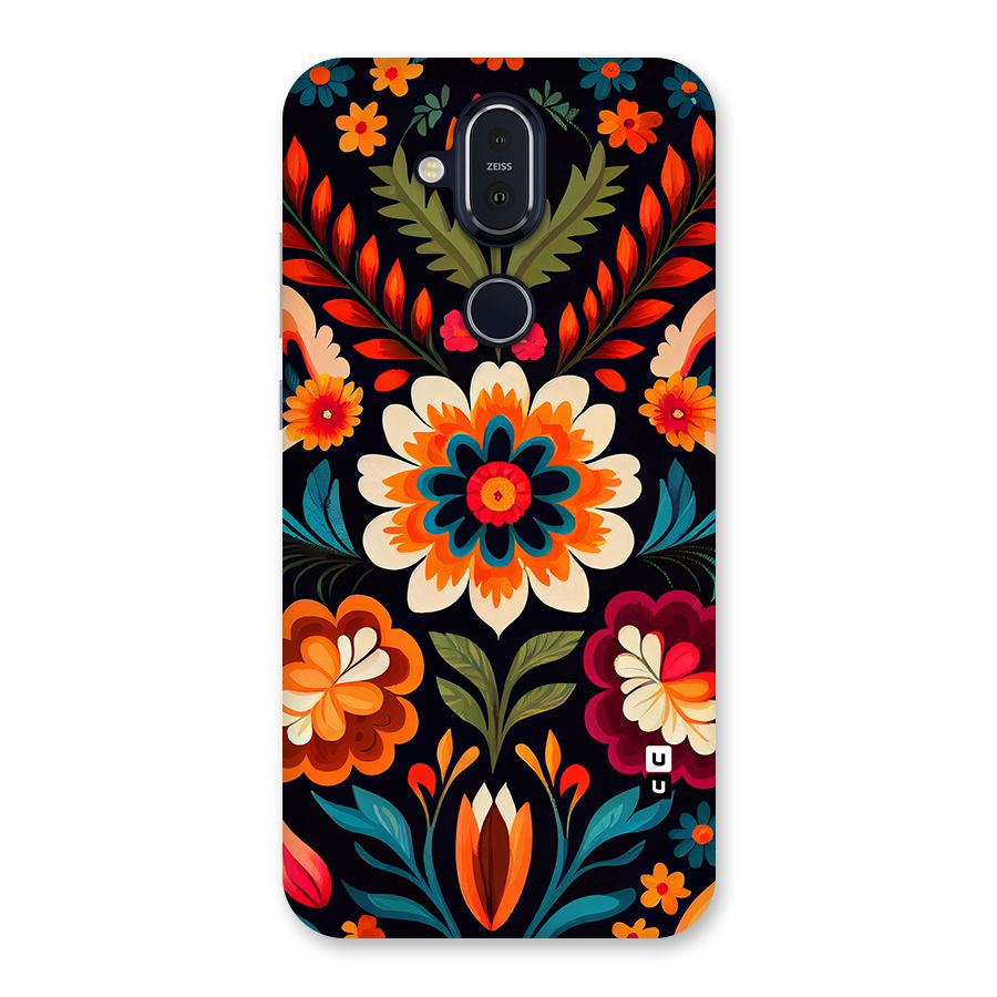 Colorful Mexican Floral Pattern Back Case for Nokia 8.1