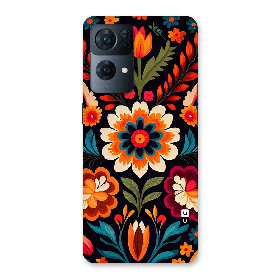 Colorful Mexican Floral Pattern Back Case for Oppo Reno7 Pro 5G