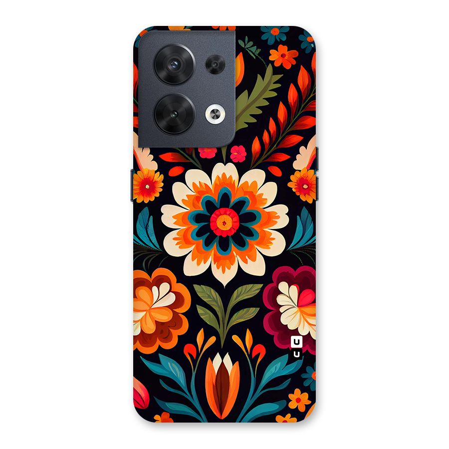 Colorful Mexican Floral Pattern Back Case for Oppo Reno8 5G