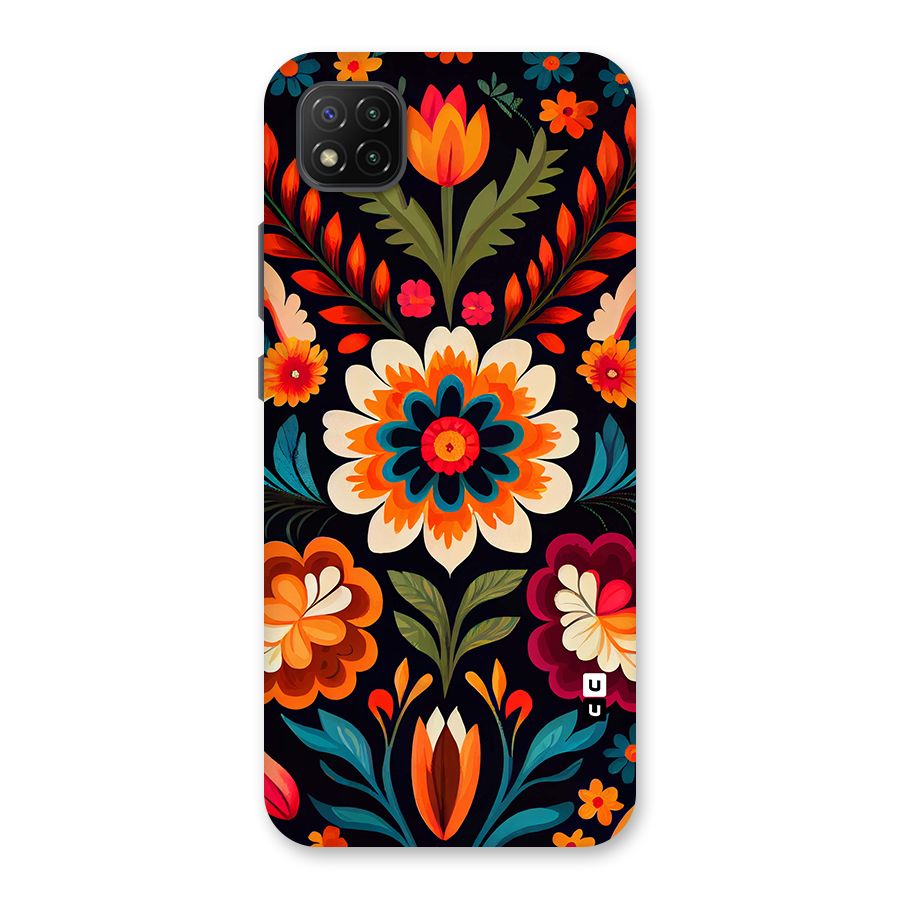 Colorful Mexican Floral Pattern Back Case for Poco C3