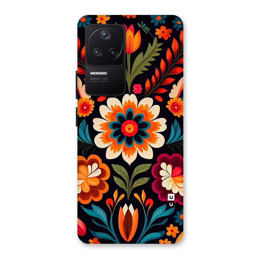 Colorful Mexican Floral Pattern Back Case for Poco F4 5G