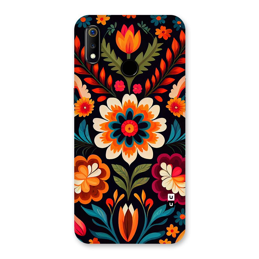 Colorful Mexican Floral Pattern Back Case for Realme 3