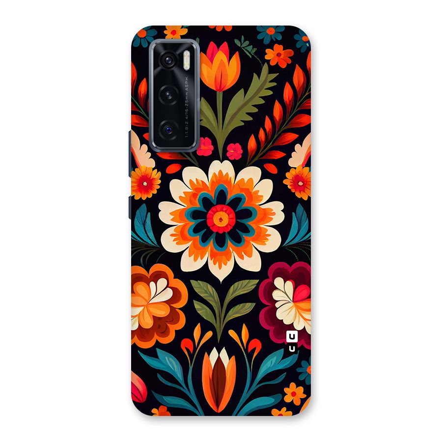 Colorful Mexican Floral Pattern Back Case for Vivo V20 SE