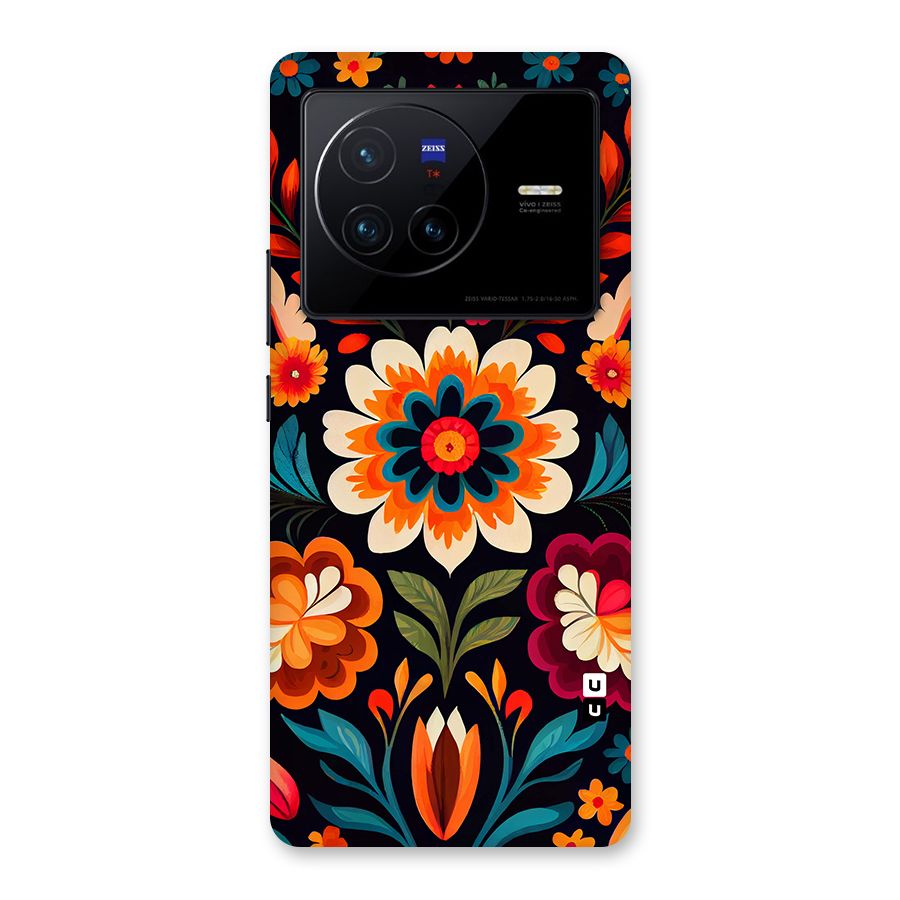 Colorful Mexican Floral Pattern Back Case for Vivo X80