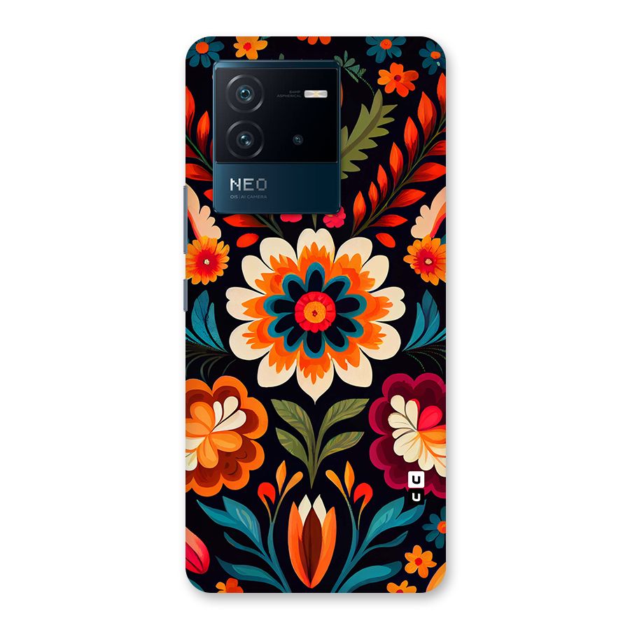Colorful Mexican Floral Pattern Back Case for Vivo iQOO Neo 6 5G
