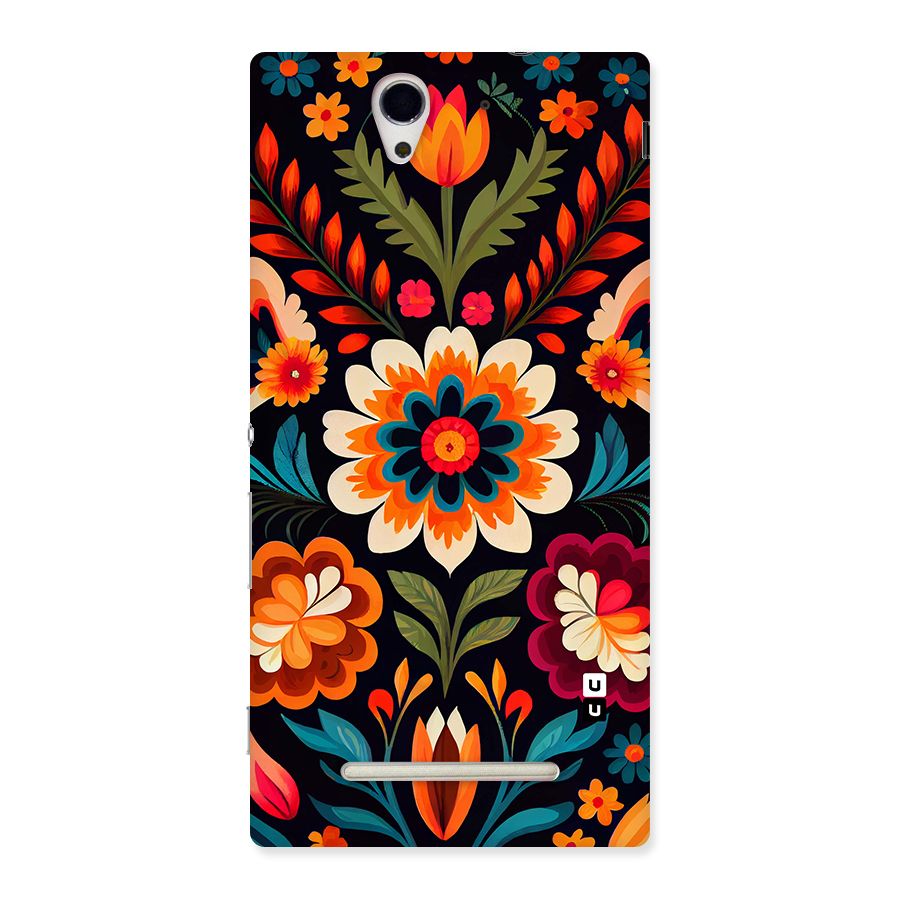 Colorful Mexican Floral Pattern Back Case for Xperia C3