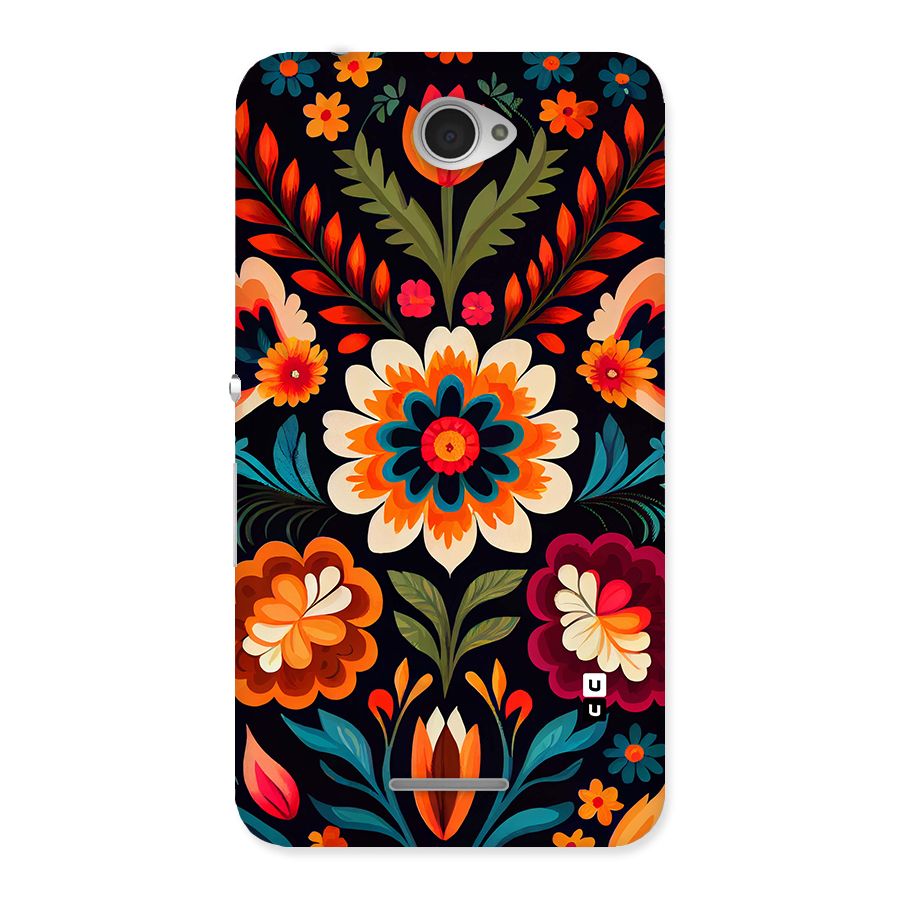 Colorful Mexican Floral Pattern Back Case for Xperia E4