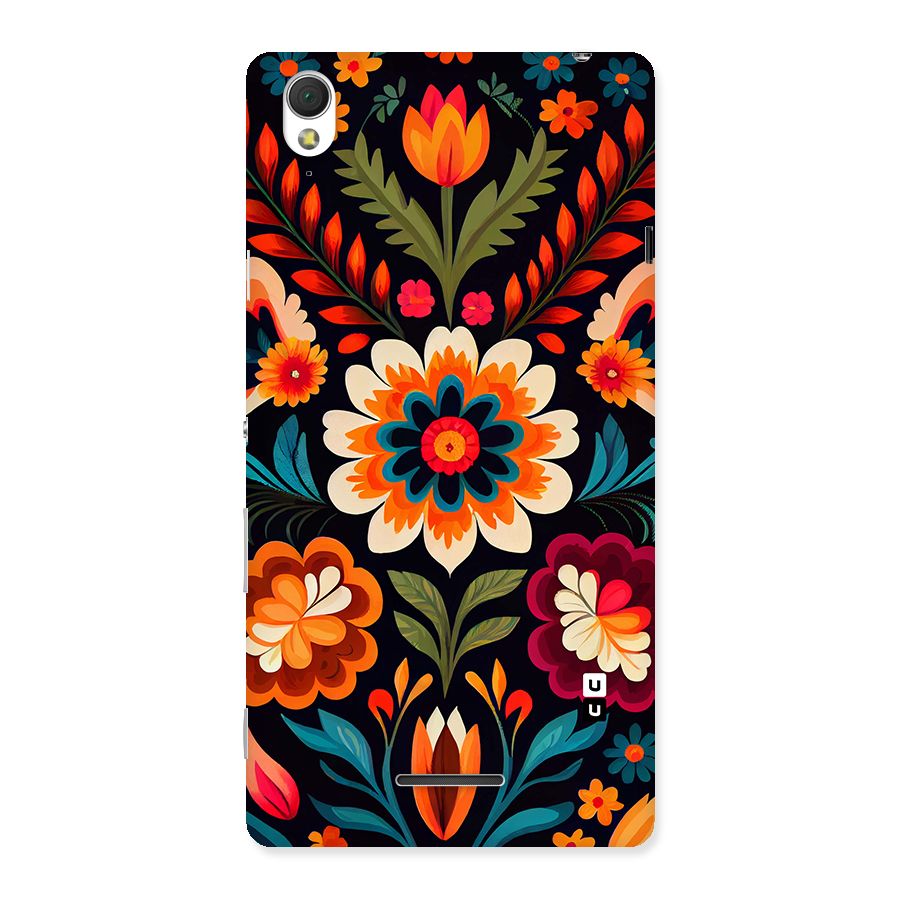 Colorful Mexican Floral Pattern Back Case for Xperia T3