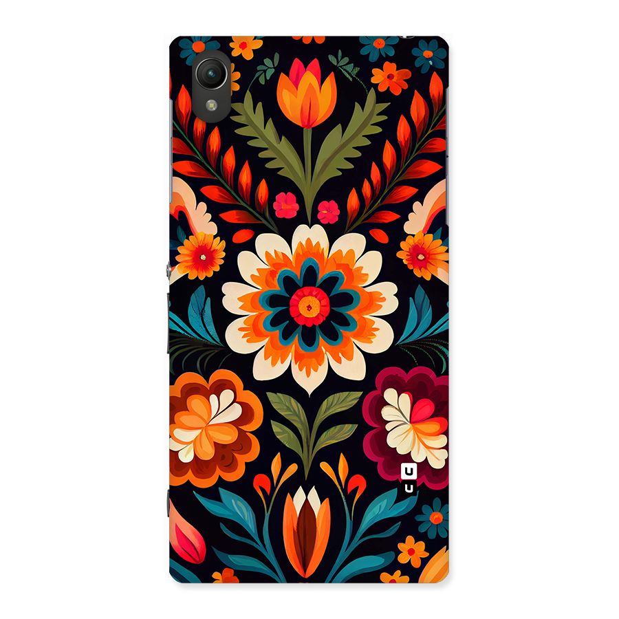 Colorful Mexican Floral Pattern Back Case for Xperia Z1