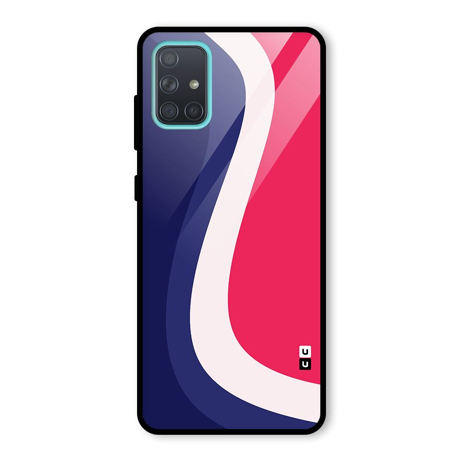 Colorful Wavy Print Glass Back Case for Galaxy A71