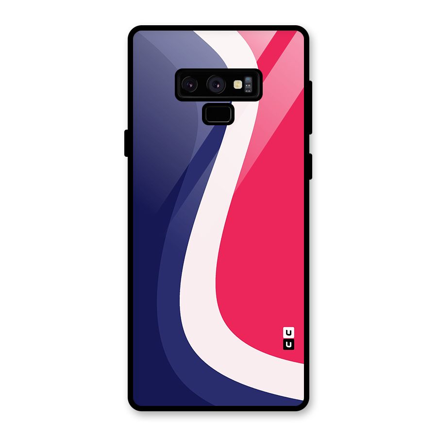 Colorful Wavy Print Glass Back Case for Galaxy Note 9