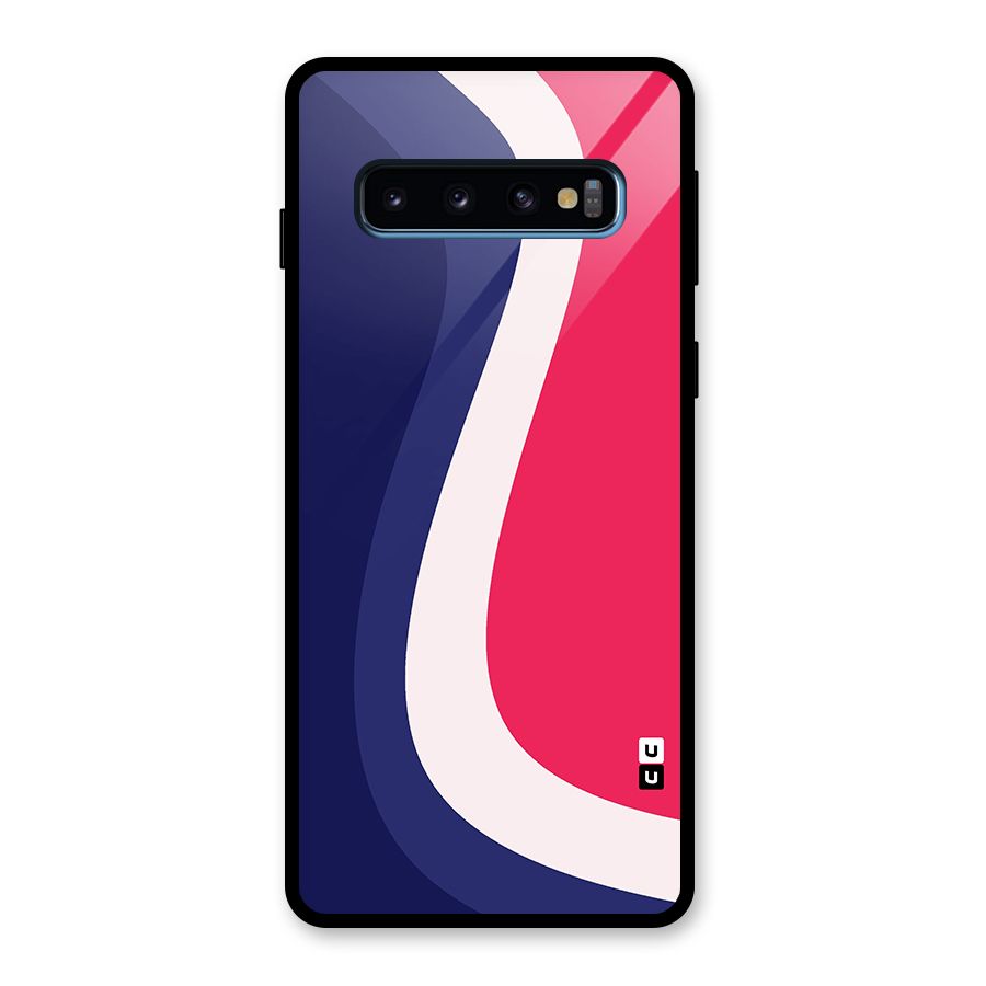 Colorful Wavy Print Glass Back Case for Galaxy S10