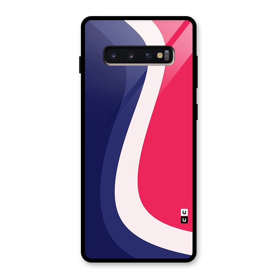 Colorful Wavy Print Glass Back Case for Galaxy S10 Plus