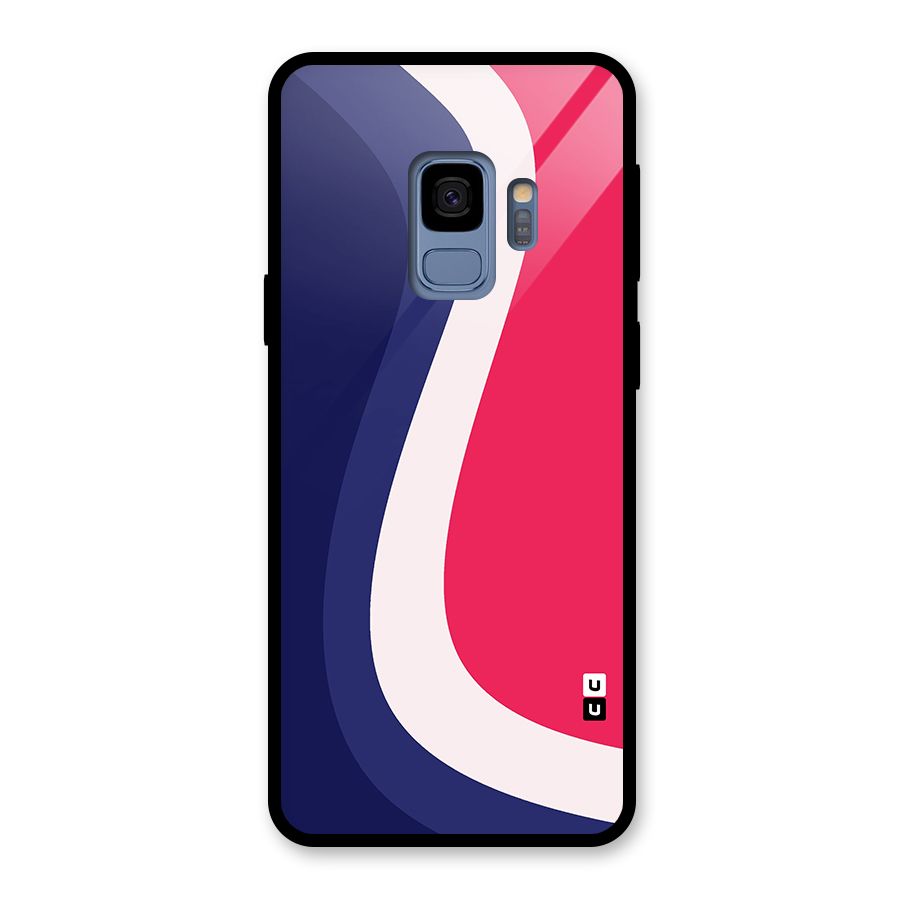 Colorful Wavy Print Glass Back Case for Galaxy S9