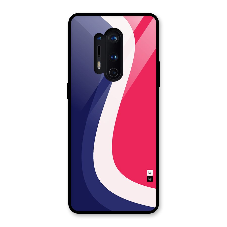 Colorful Wavy Print Glass Back Case for OnePlus 8 Pro